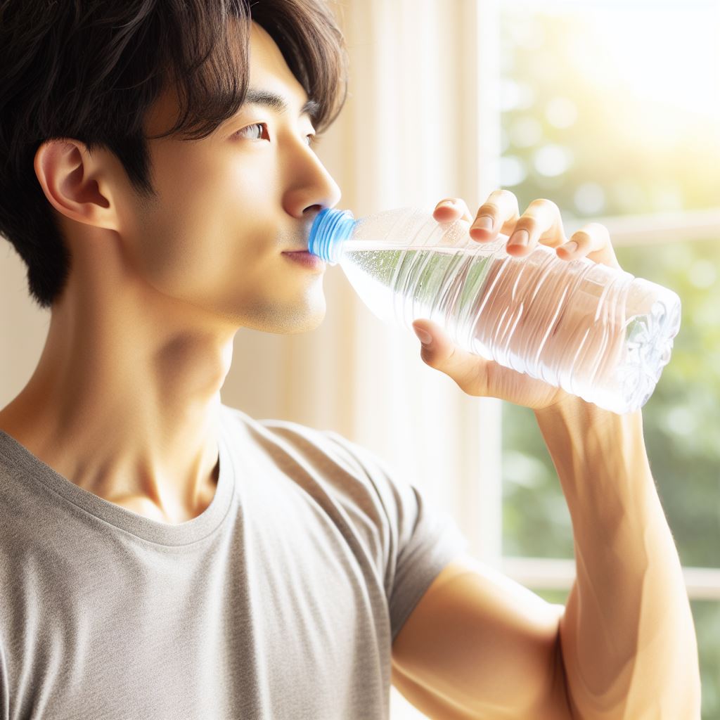 물-마시는- 남성