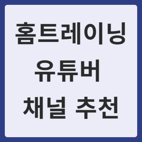 홈트 유튜버 채널