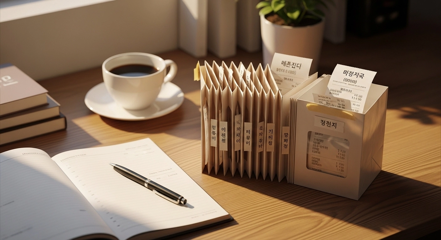 약 봉투 재활용 방법 가계부 영수증 분류함 만들기