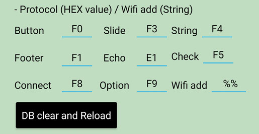 ADUCON app's protocol header settings