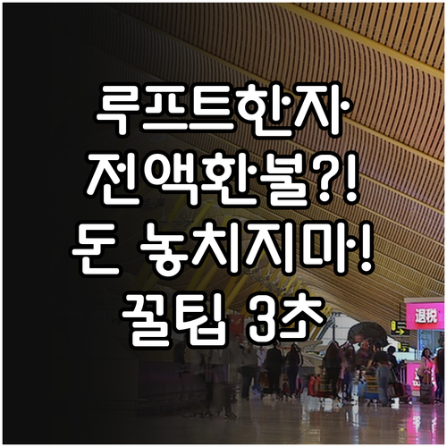 루프트한자 항공권 전액 환불받는 방법..