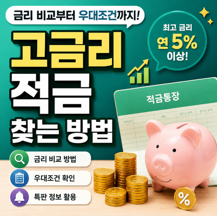 고금리 적금 찾는 방법, 금리 비교부터 우대조건 확인까지 한눈에 정리