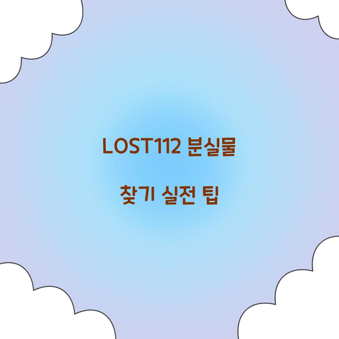 LOST112 분실물 찾기