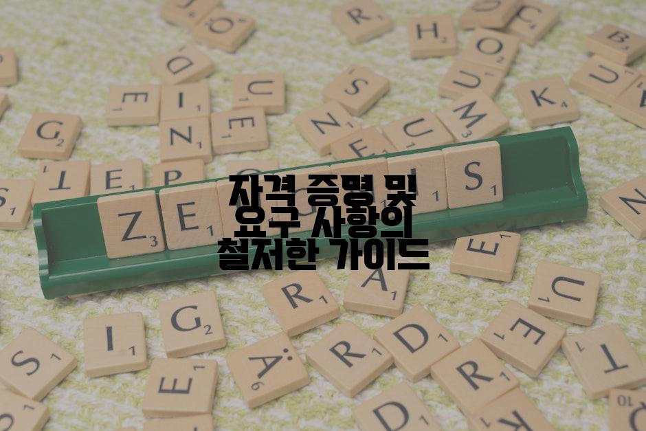 자격 증명 및 요구 사항의 철저한 가이드