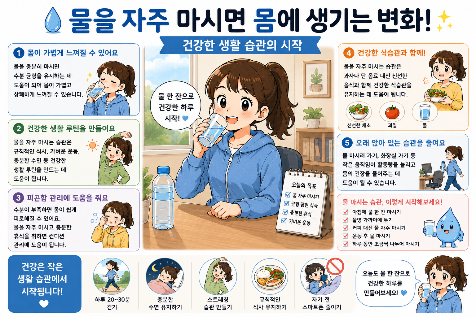 물을 자주 마시면 몸에 생기는 변화