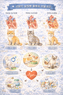 고양이 심장병의 종류와 위험 요인 관련 사진