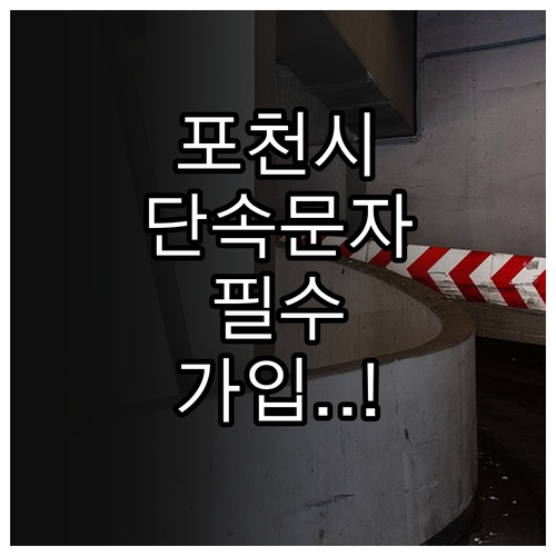 포천시청 주정차단속알림 문자 서비스 ..