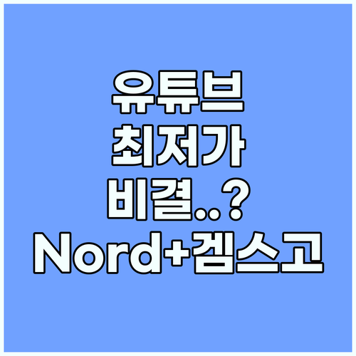 NordVPN과 겜스고 조합으로 유튜..