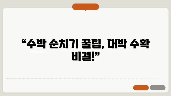 수박 순치기 방법
