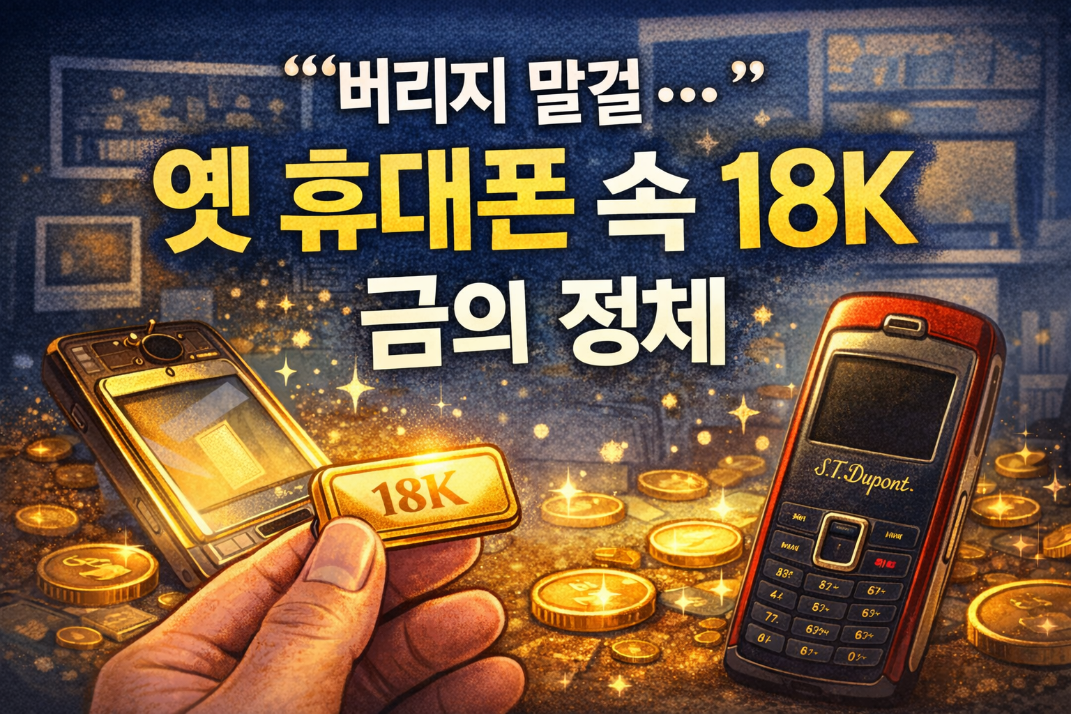 옛 휴대전화를 분해했더니 18K 금 장식이 발견된 스카이 듀퐁폰 이슈 썸네일 이미지