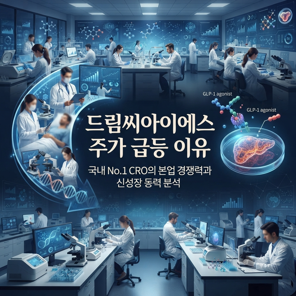 드림씨아이에스 임상시험과 비만치료제 및 오가노이드 사업 확장을 표현한 이미지