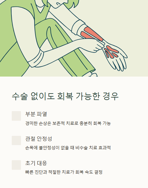 수술 없이도 회복 가능한 경우