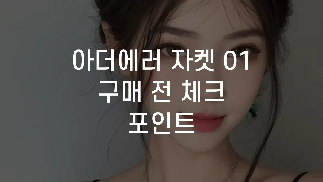 아더에러 자켓 01 구매 전 체크 포인트