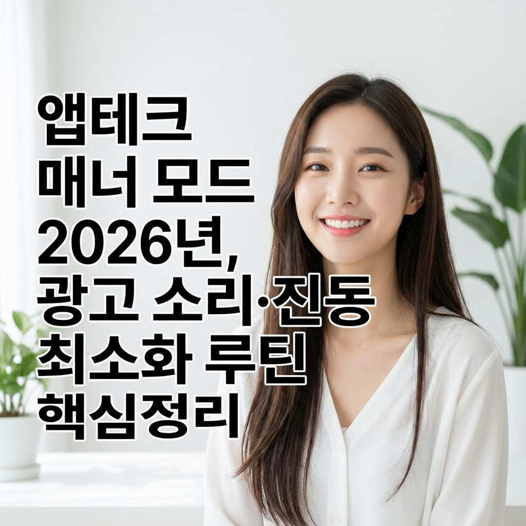 앱테크 매너 모드 2026년 ｜ 광고 소리&middot;진동 최소화 루틴 핵심정리
