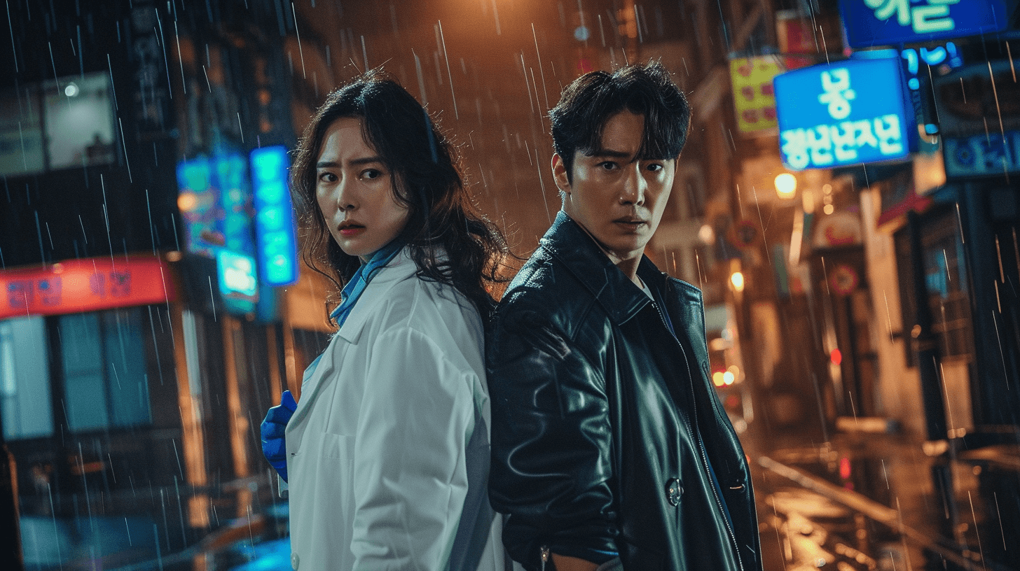 비오는-거리에서-함께-서-있는-배우들