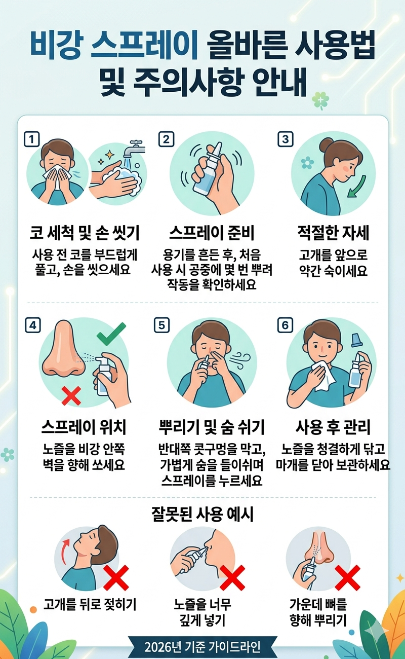 비강 스프레이 사용법 이미지