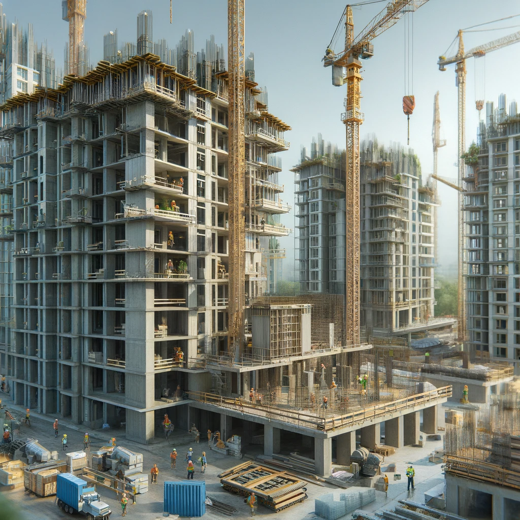 아파트 건설 현장의 모습
