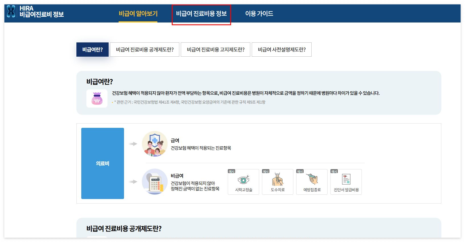 비급여 진료비 확인하는 방법