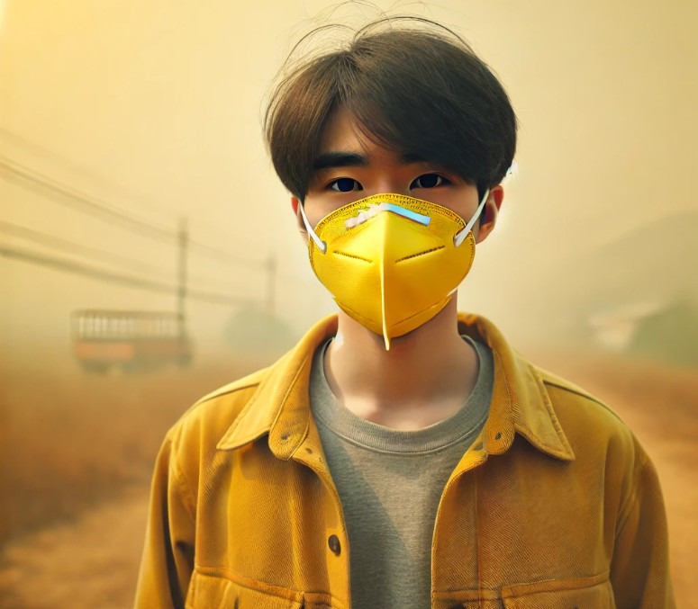 KF94 마스크 착용하고 있는 시민 이미지