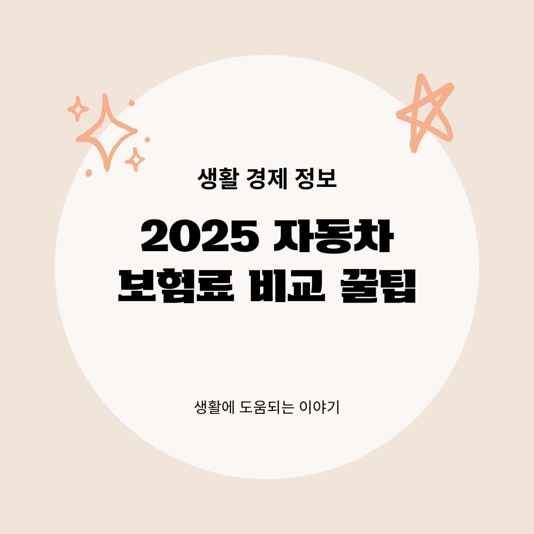 2025 자동차 보험료 비교 꿀팁