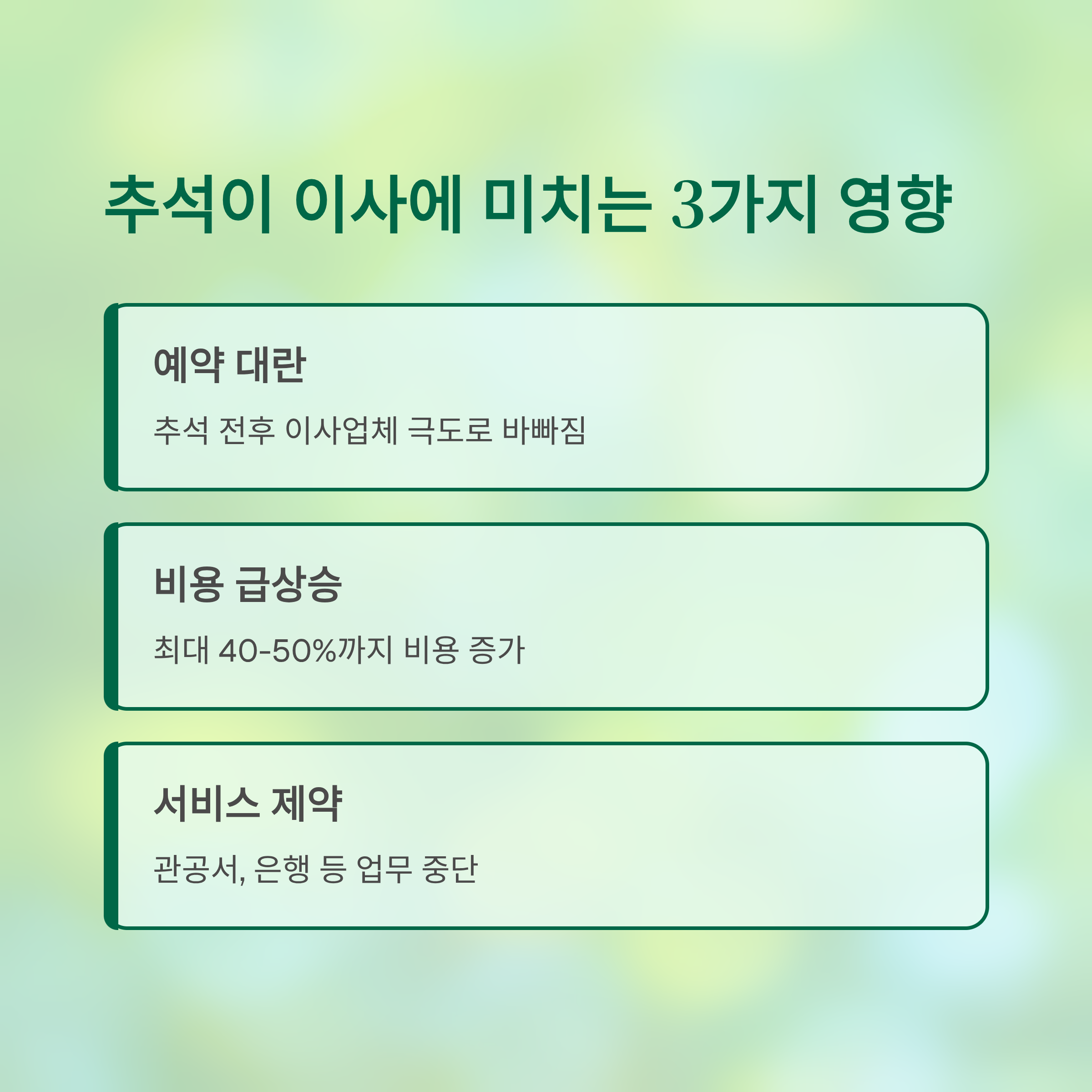 2025년 추석 연휴 이사 고려사항