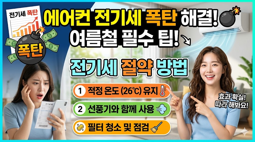에어컨 하루 종일 틀어도 전기세 반값으로 줄이는 실전 꿀팁 총정리 (인버터 정속형 구별법)