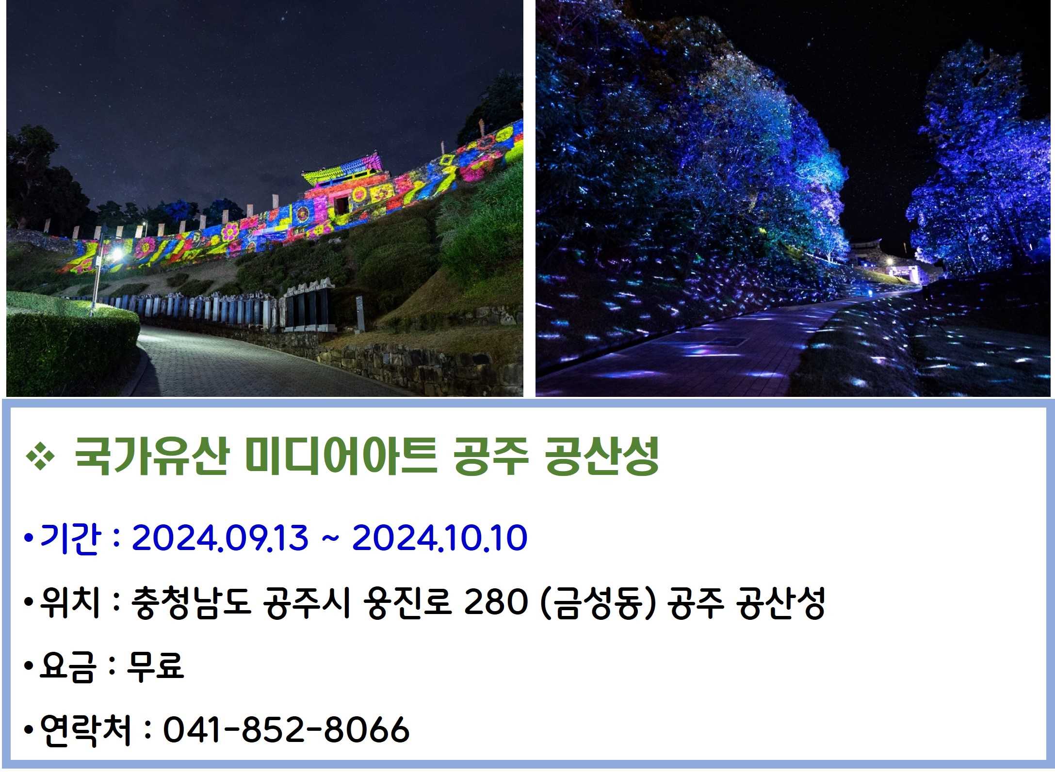 국가유산 미디어아트 공주 공산성