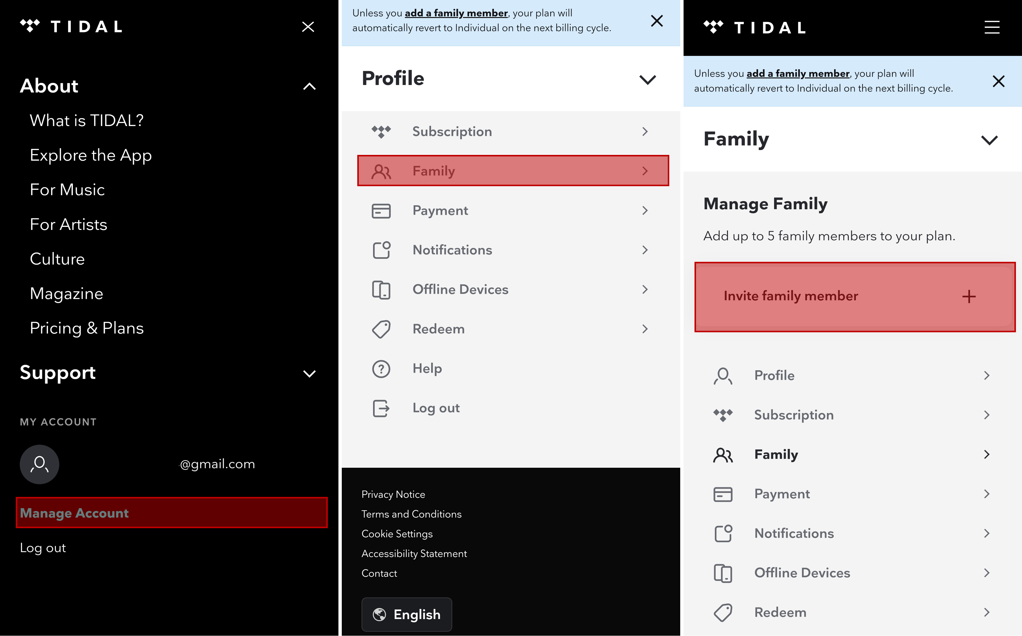 가족 멤버 초대하기