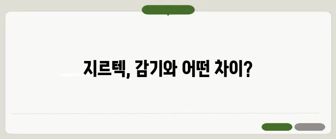 지르텍 효능 감기약보다 낫다고?