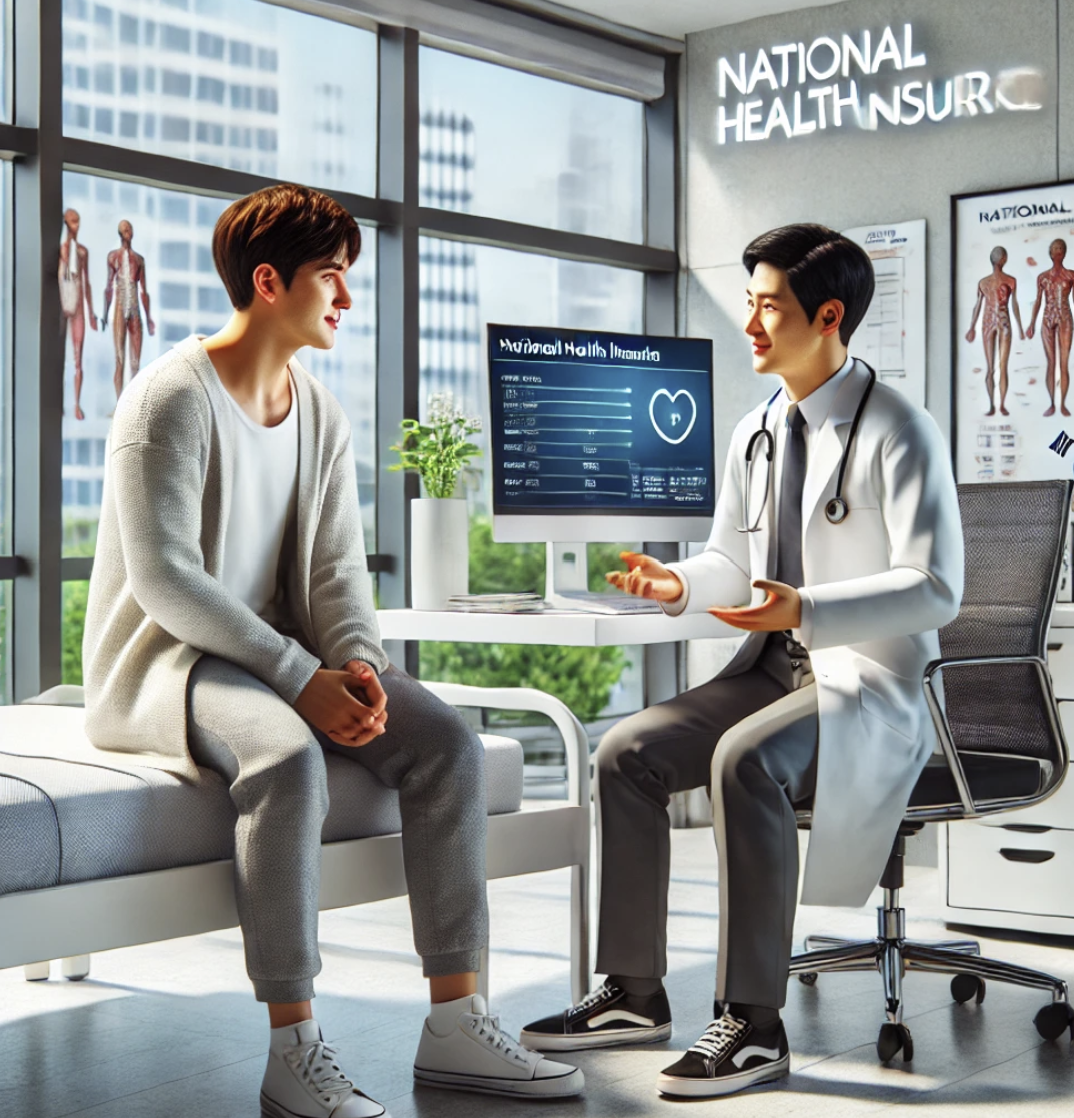 건강보험 상담하는 의사 와 환자