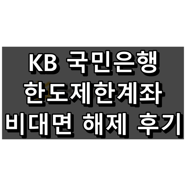 KB 국민은행 한도제한계좌 비대면 해제 대표 이미지