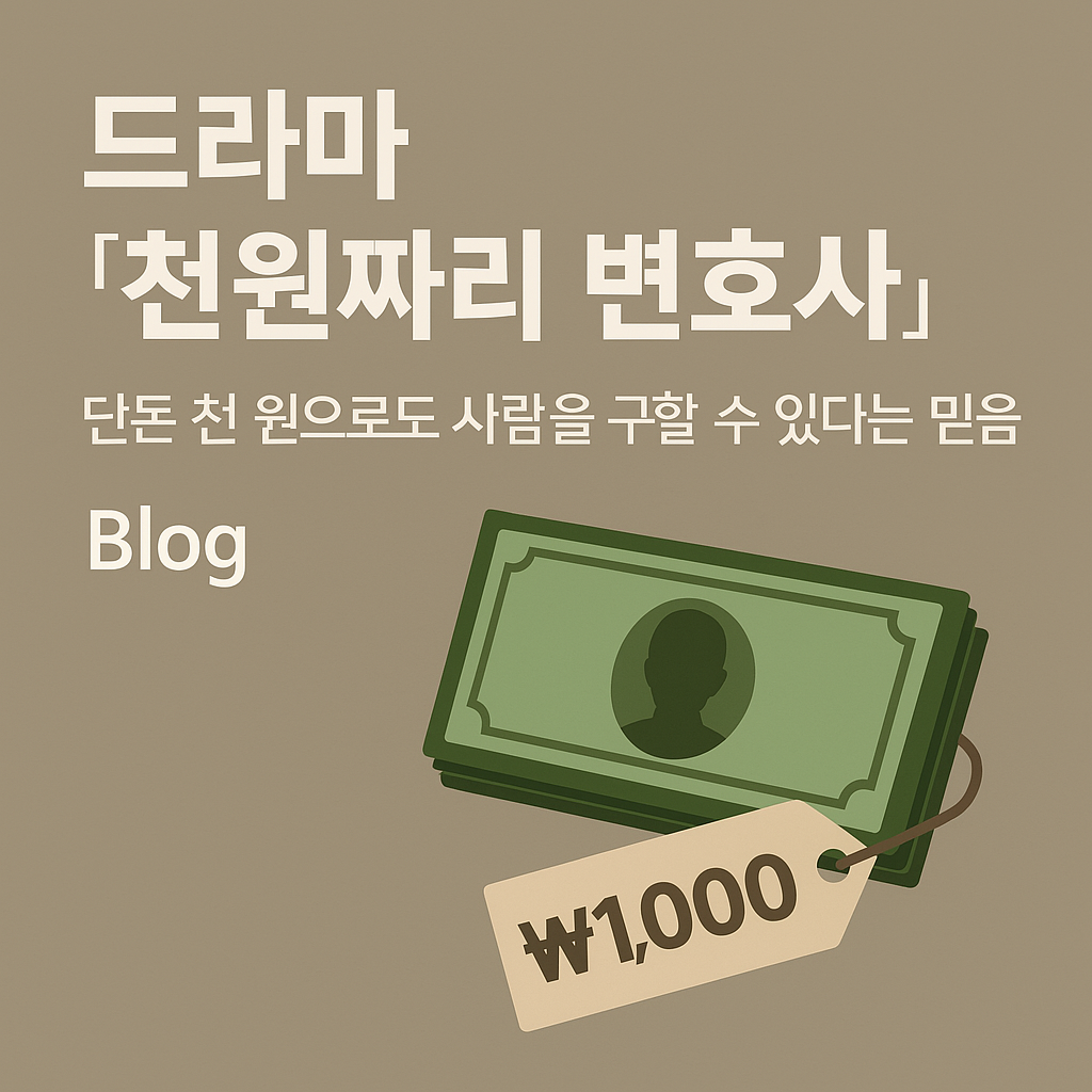 “천 원의 수임료, 천만 원짜리 통쾌함! 드라마 〈천원짜리 변호사〉”