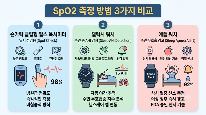 SpO2 측정 방법 비교