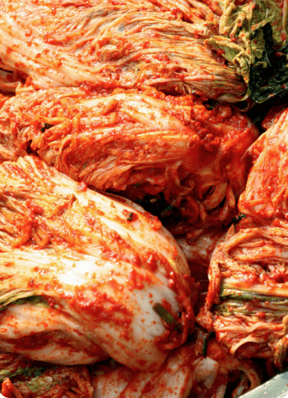 새로 한 김치를 담아 놓은 모습