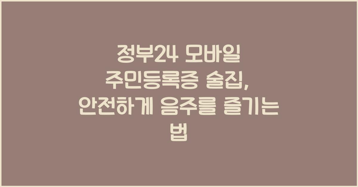 정부24 모바일 주민등록증 술집