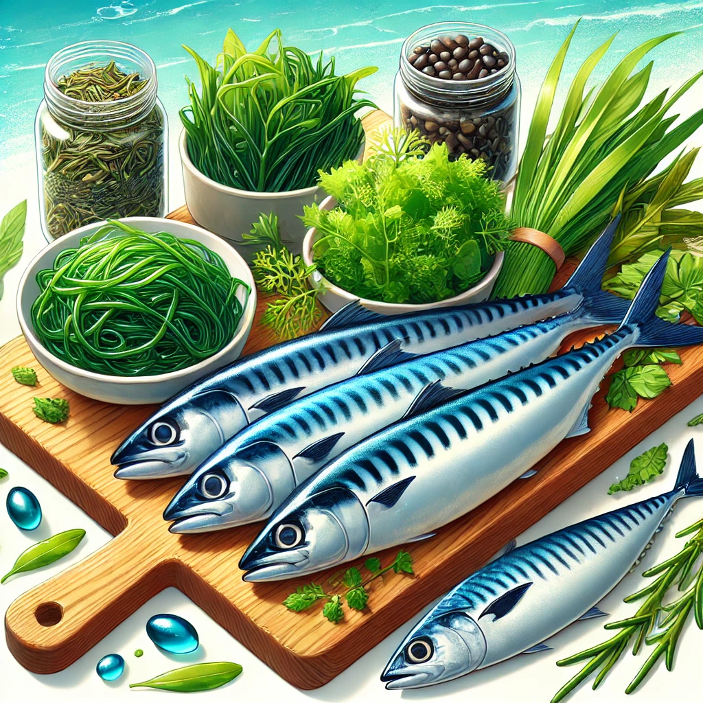 해조류와 등푸른생선 사진