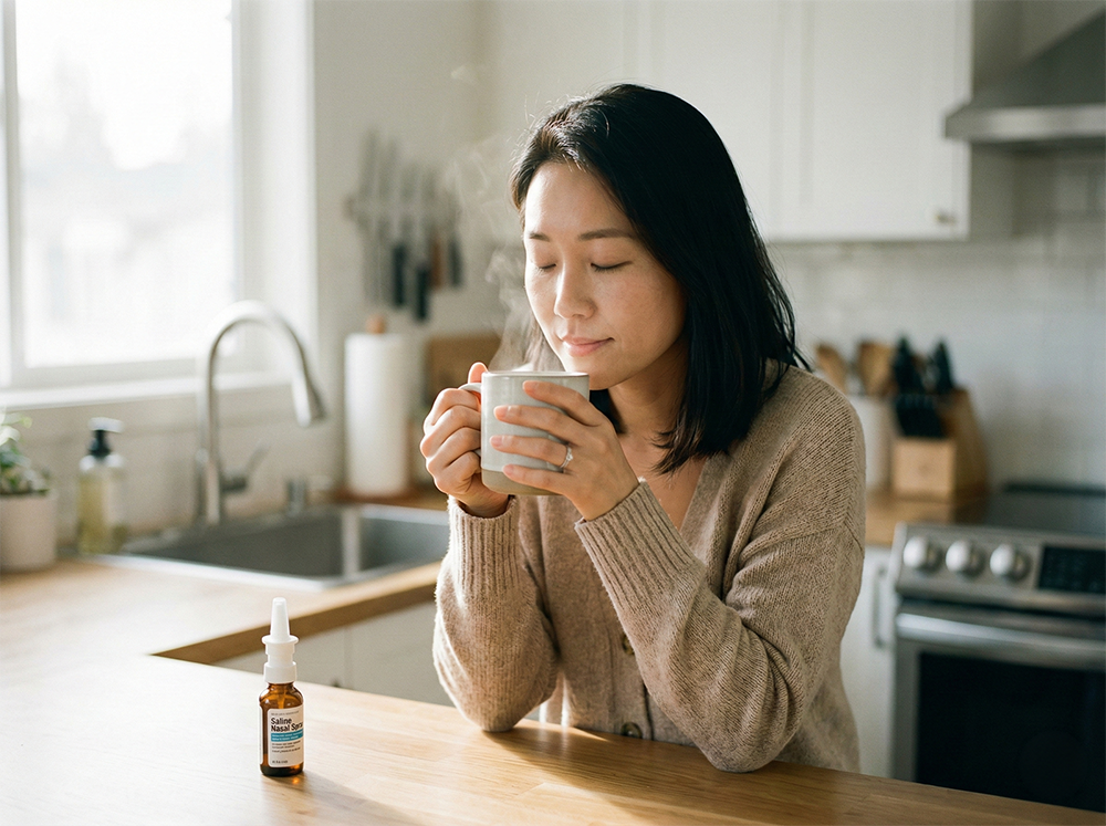비염 아침 루틴, 따뜻한 물 섭취 효능, 점막 보습 관리, 일상 코 건강 습관