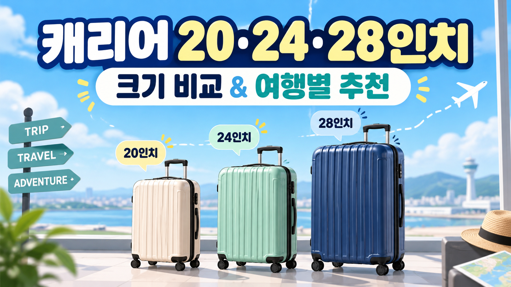 캐리어 사이즈 비교 20인치 24인치 28인치 크기 차이와 여행 기간별 선택법