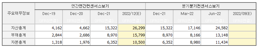 엘앤에프 재무상태표 요약