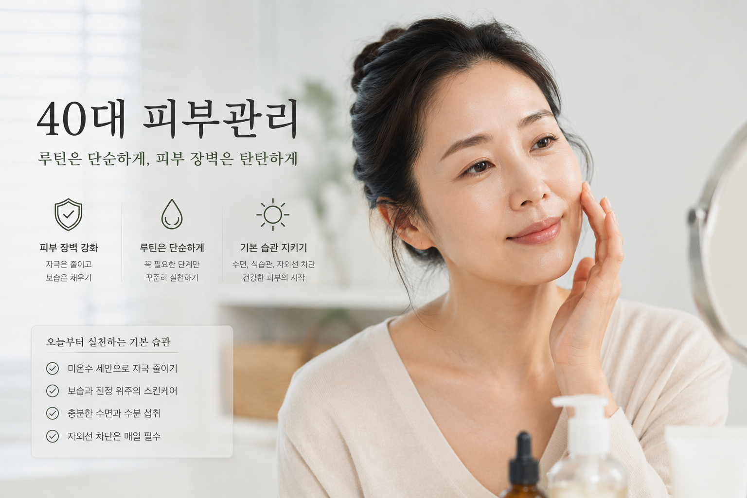 40대 피부관리의 여유로운 순간