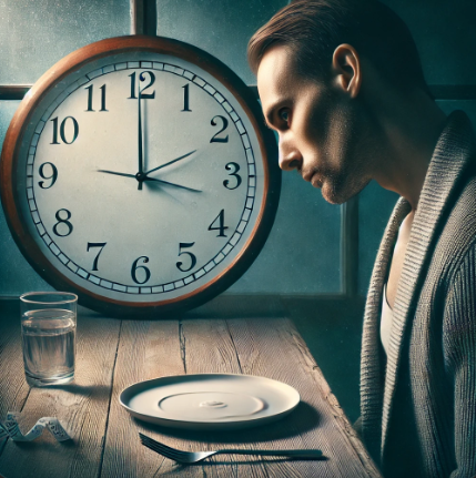 굶는 다이어트를 하고있는 남성