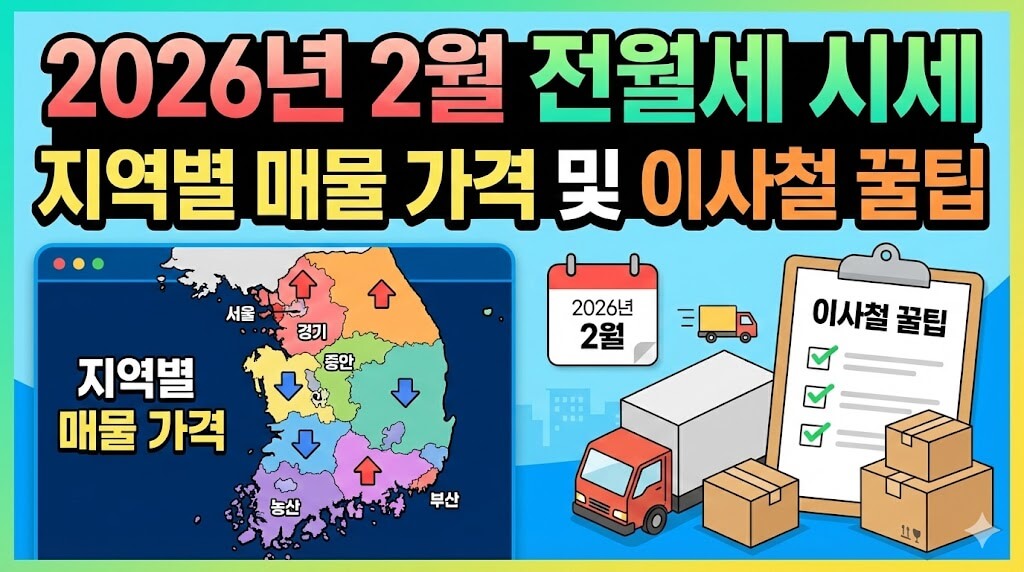 2026년 2월 전월세 시세 지역별 매물 가격 및 이사철 꿀팁