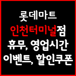 롯데마트 인천터미널점 휴무일, 영업시간, 전단행사, 할인, 주차요금 총 정리