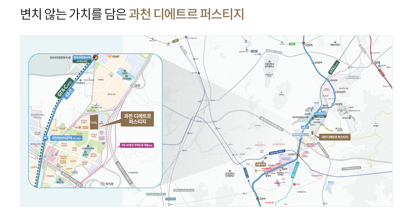 과천 디에트르 퍼스티지 입지