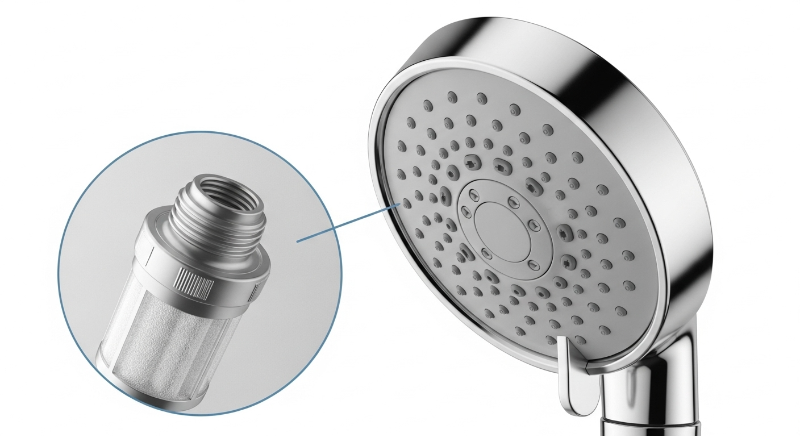 필터 교체: 샤워기 헤드 내부에 필터가 있는 경우