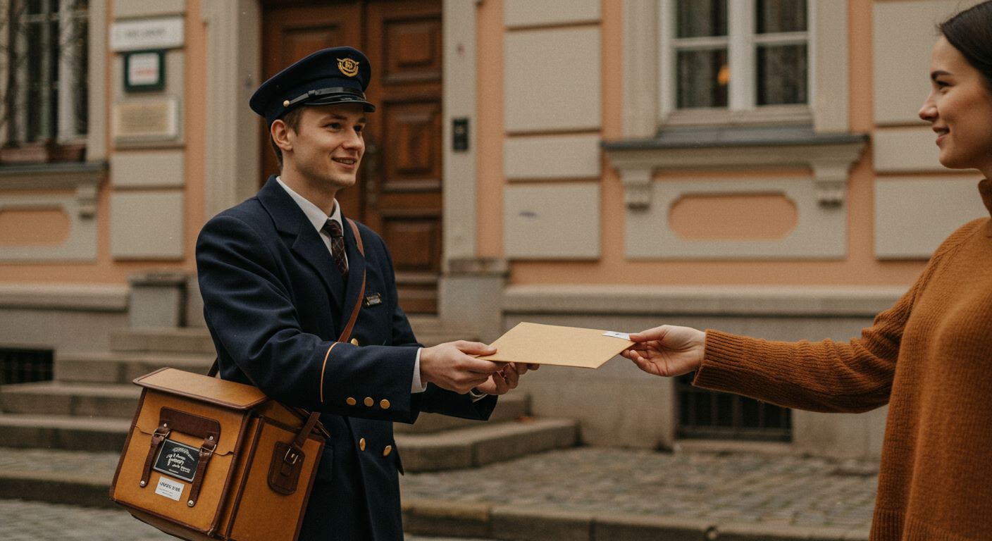 우편물을 받는 사람의 사진