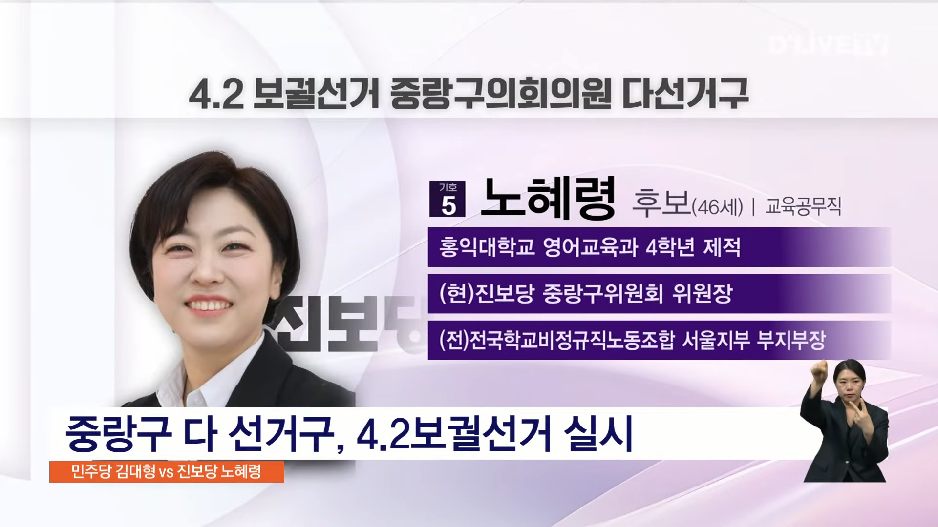 2025 중랑구 사전투표소 위치 후보자 정보