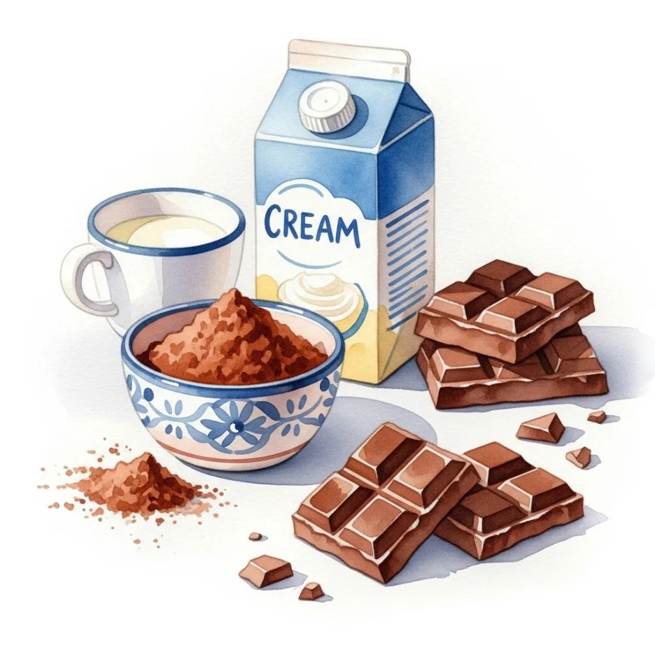 초콜릿 만들기에 필요한 기본적인 재료들