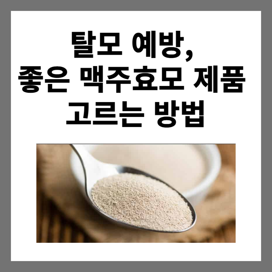 탈모 예방, 좋은 맥주효모 제품 고르는 기준