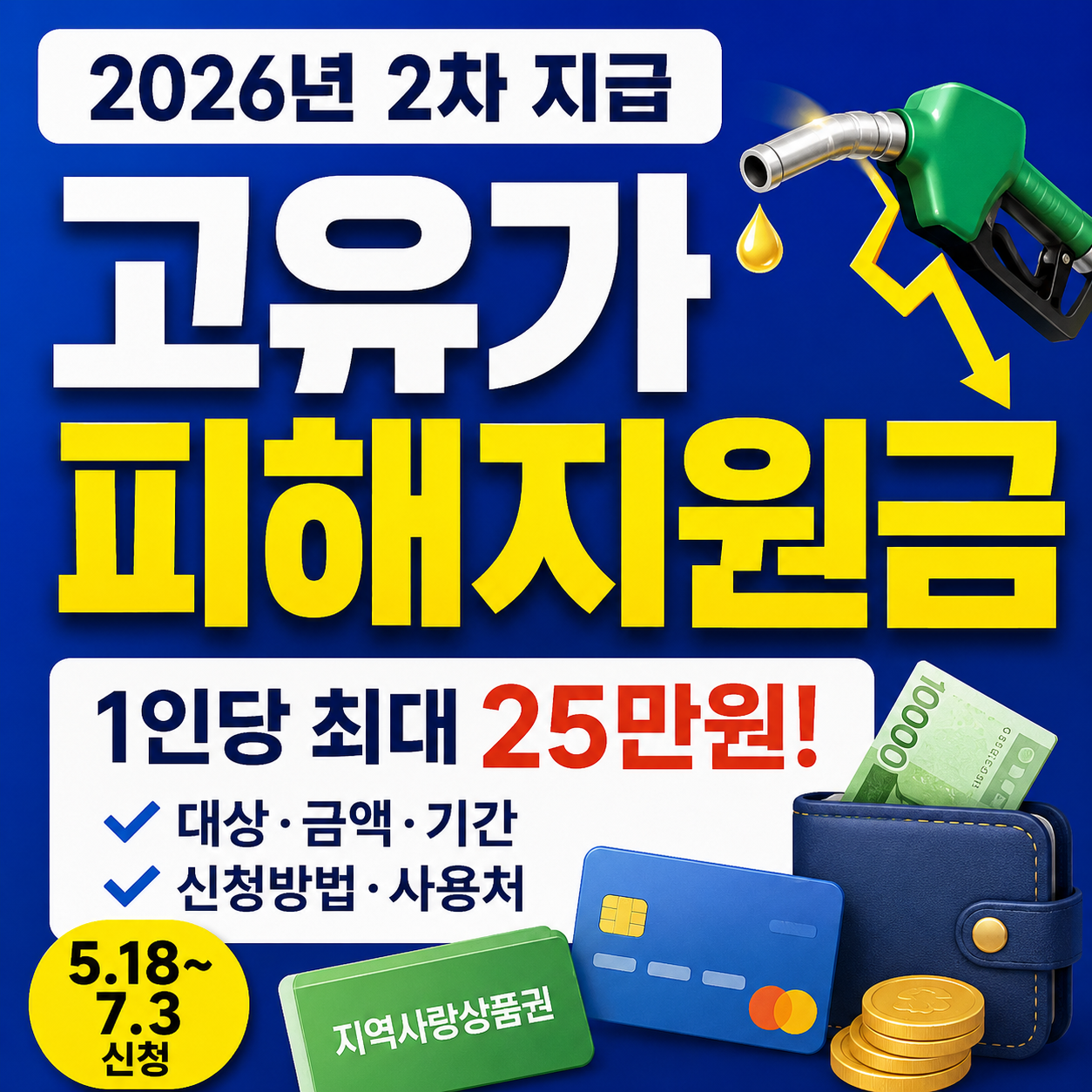고유가 피해지원금 2차 지급 신청대상 금액 사용처 안내